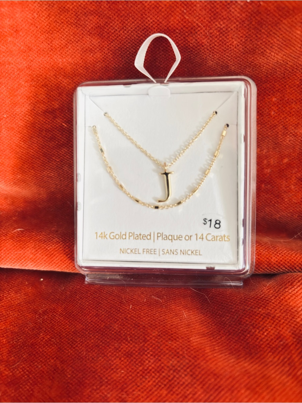 14k Gold Plated 'J' Initial Layered Necklace - Gold